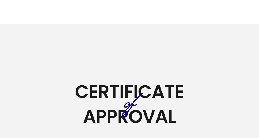 Certificate of Approval
